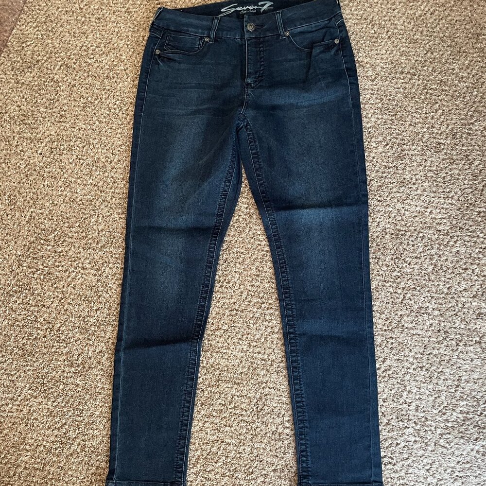 Size 14 Seven7 Tummyless dark wash skinny jeans - Picture 10 of 16